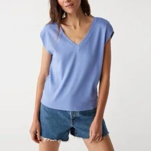 Whisper by Brodie Silk Cotton Relaxed Cap Sleeve Top